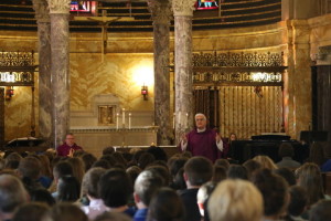Bishop Quinn address the Cotter community during the homily.