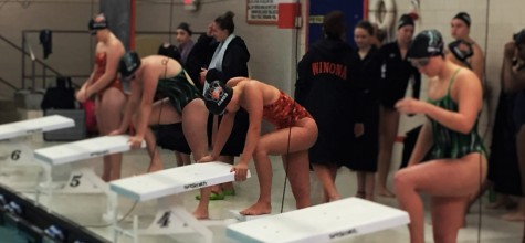 Alex Arnold gets ready to swim the 200 Individual Medley