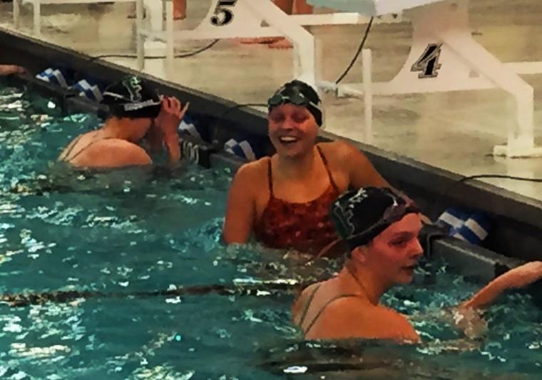 Morgan Whyte takes a breath of relief after winning the 200 Freestyle against Fairbault