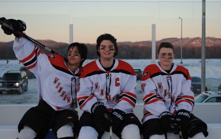 Cotter seniors on WSHS hockey team: Matt King, Justin Waldera and Andre Russeau