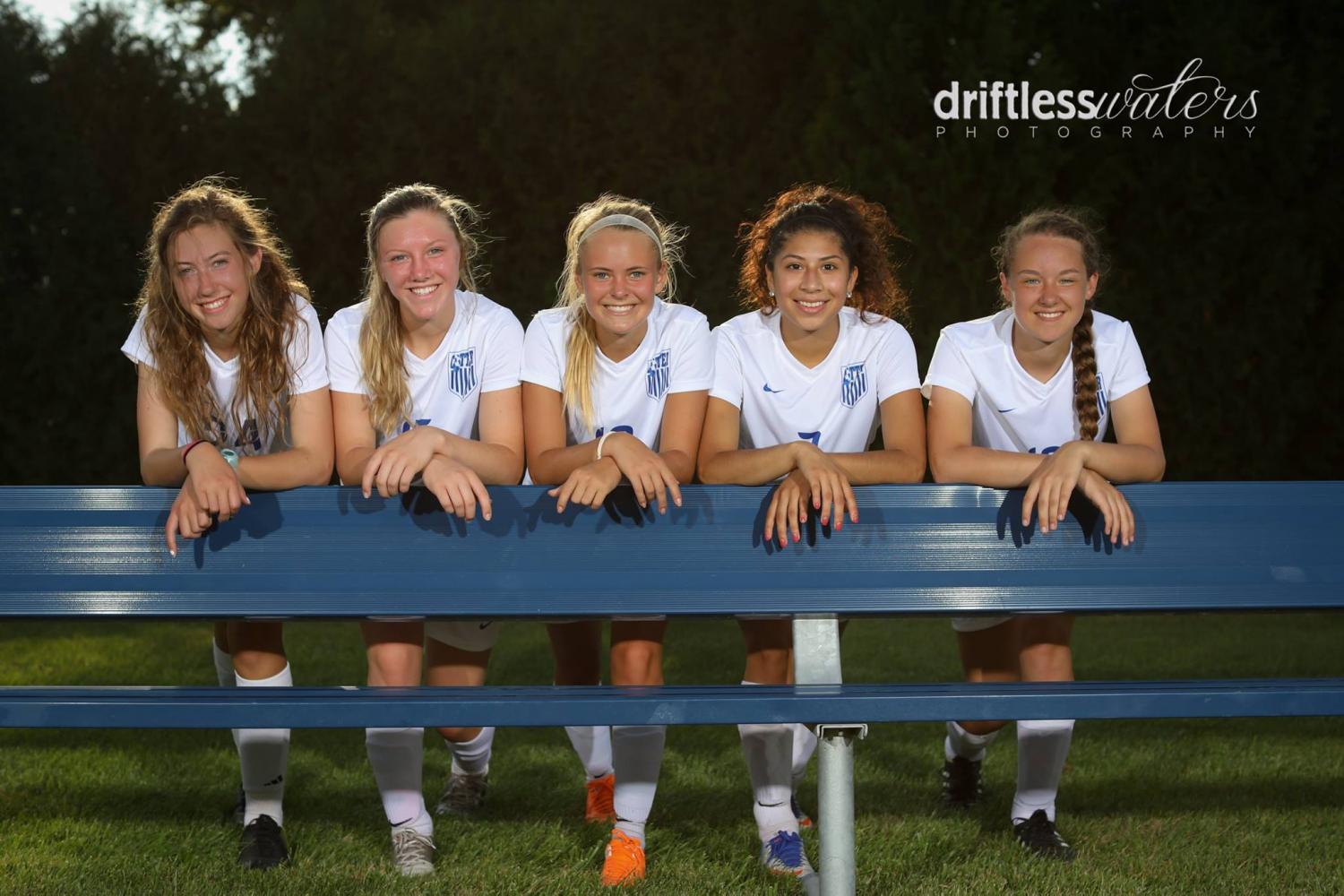 Frances Young, Josie Huelskamp, Paige Peplinski, Adamary Rosas, and Paige Stanislawski (l to r)  photo by Judd Stanislawski