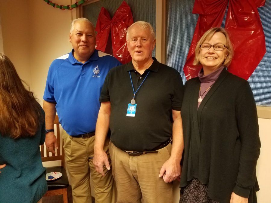 Mike O'Brien, Peter Horton, and Uli Schorn-Hoffert at RB Christmas gathering