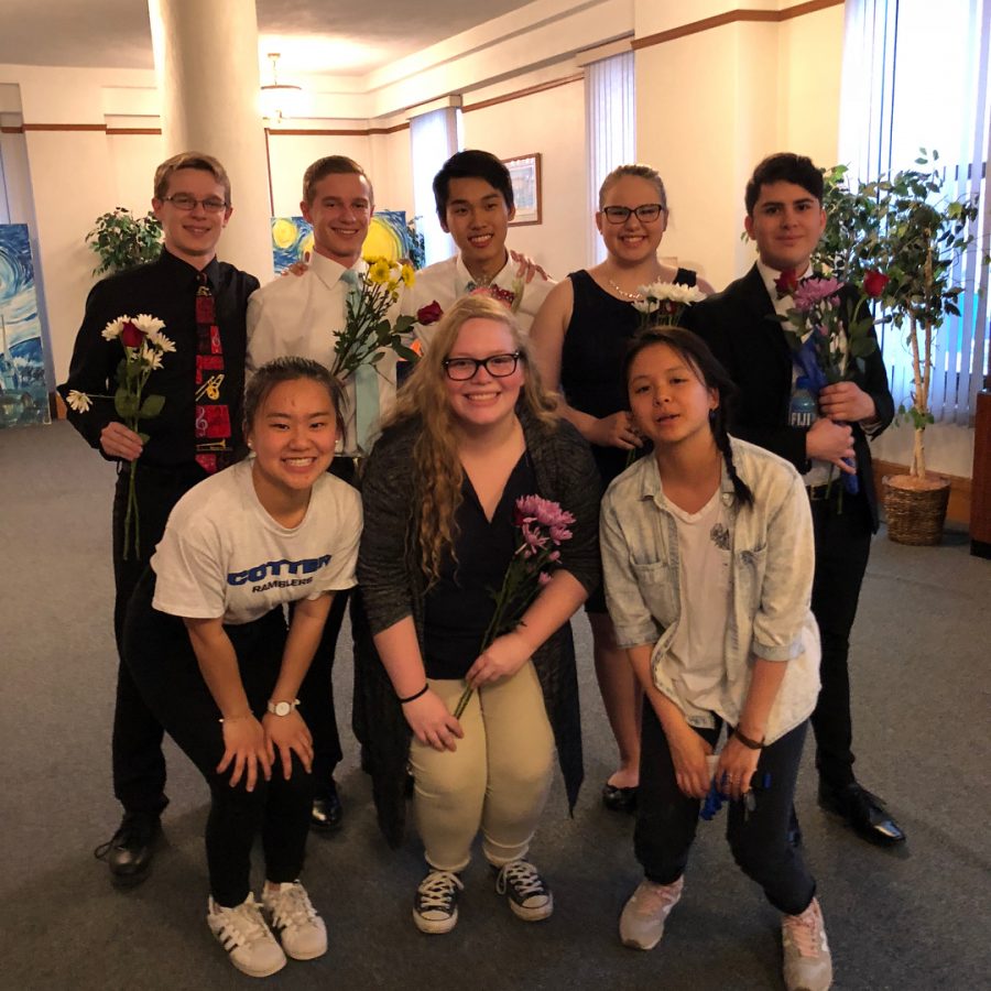 (top row) Nathan Graff, Sam Graff, Sam He, Cecilia Welch, Sam He (bottom row) Cindy Li, Riley McGill, and Jennifer Lai