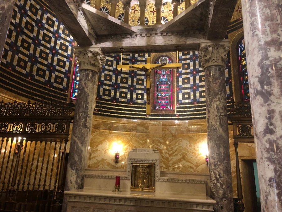 "The cross at the top of the church, because it reminds me of Christ dying on the cross."