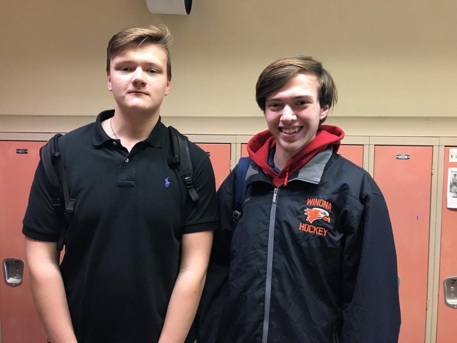 Cotter's two varsity boys hockey players, Ilya Dovhalionok and Austin King-Henke