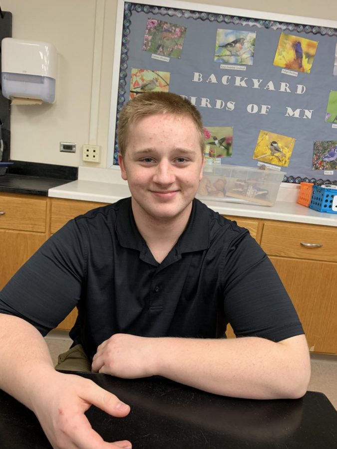 Zander Rusert in biology class. photo by Grace Ping