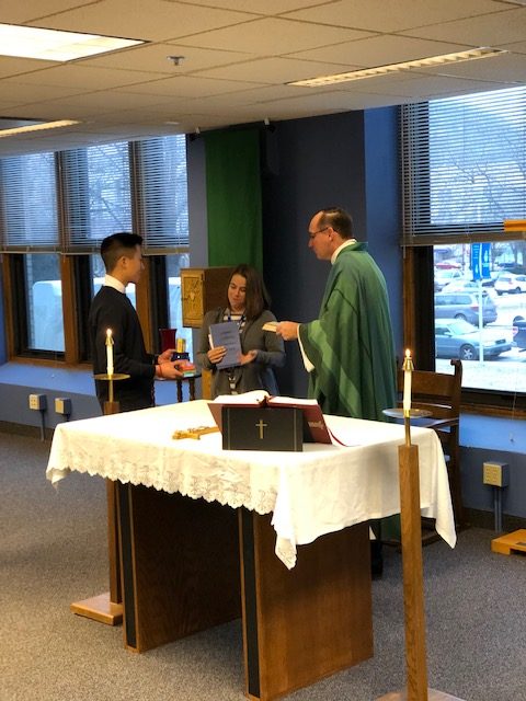 Fr. Jim's last mass in the St. Joseph chapel.  Photo by Talyn Gilbertson