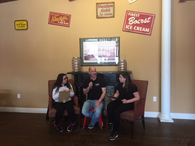 Shawnessy Andresen and Julia Staff interview Dennis McEntaffer at Nate & Ally's 
