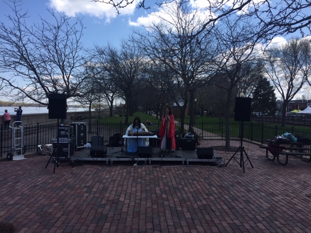 Sherry and Lexi perfom at Levee park as part of MWMF's " Sounds Like School" stage on May 4.