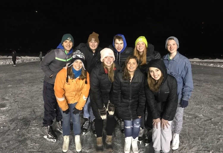 NHS students ice skate at Bud King Ice Arena