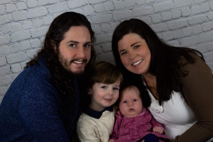 Mrs. Klick is pictured here with her husband Brian and her 2 children, Cormac and Margaret.