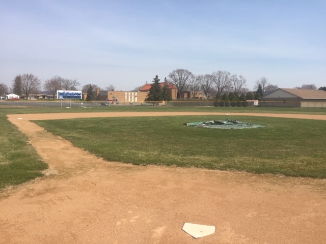 The Cotter baseball field sits idle in 2020