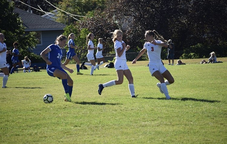 Olivia Gardner handles the ball at a recent home game