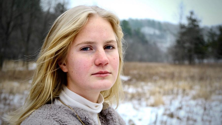 Freya Brandvik at home in the great outdoors in a valley outside of Winona.