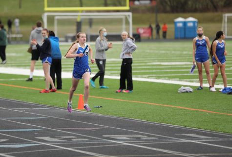 Sonja Semling competes in the 1600 meter race at Dover-Eyota High School on April 23.