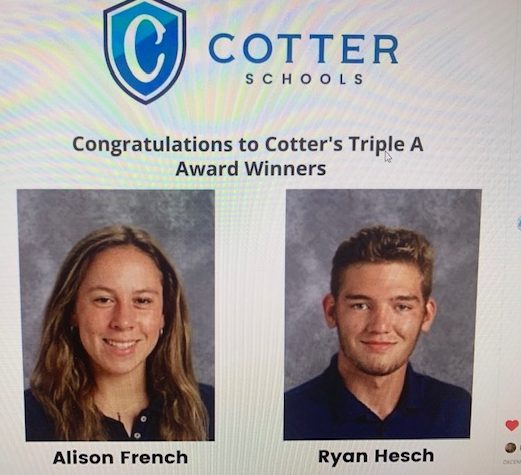 An announcement from Cotters Instagram account as Ali French and Ryan Hesch were named the AAA award winners for 2022
