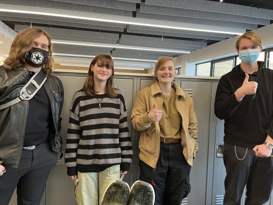From right to left, CPSR "Officers" Littrell and McConville, member Madison Zenke, and "Officer" Heckman. Photo by Andrew Troke.