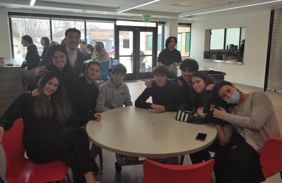 A number of Cotter's Spanish speaking international students gather at lunch