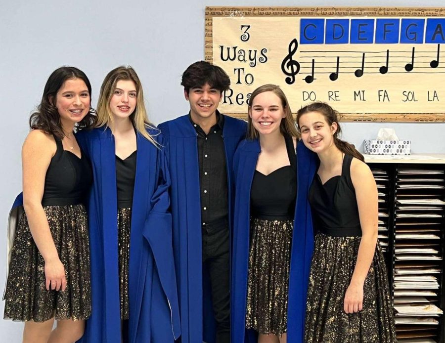 Delilah, Mina, Pablo, Shauntel and Lily prior to their performance