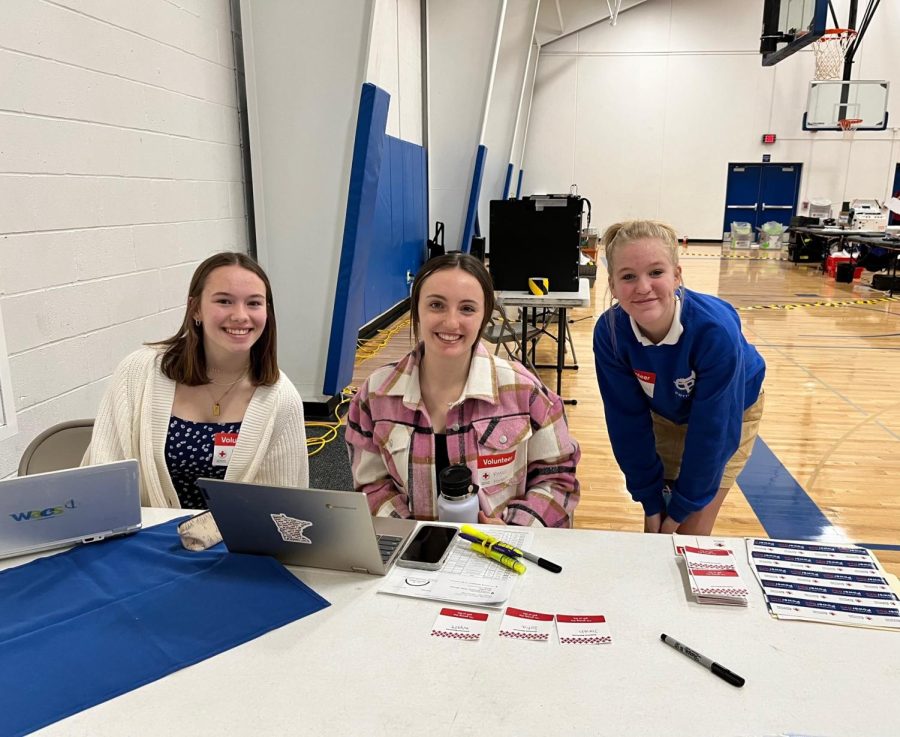 From left to right: Student council members Megan Costello, Megan Morgan, and Lily Olstad