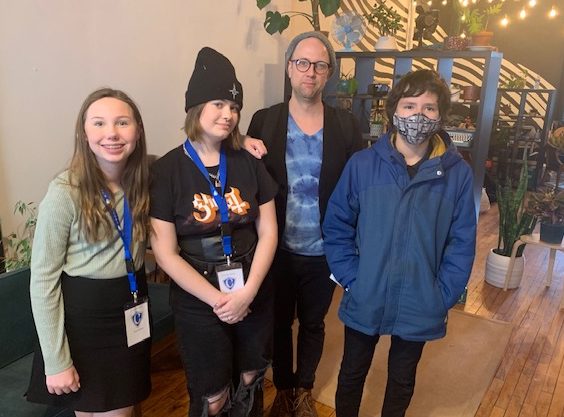Autumn Borski, Mikayla Van Horn, Mike Munson, and Thomas Busse after speaking prior to Mike's MWMF show