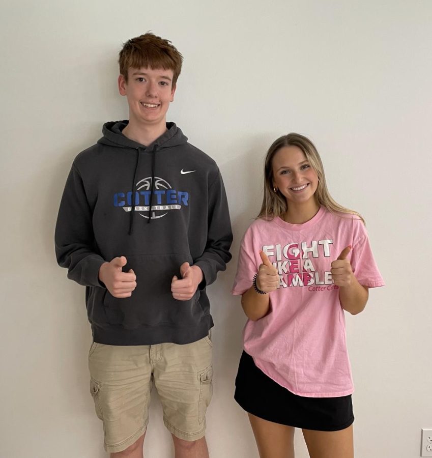 Seniors Student Council members Adam Dilks and Anna Piechowski each led a Red Cross blood drive at Cotter this year