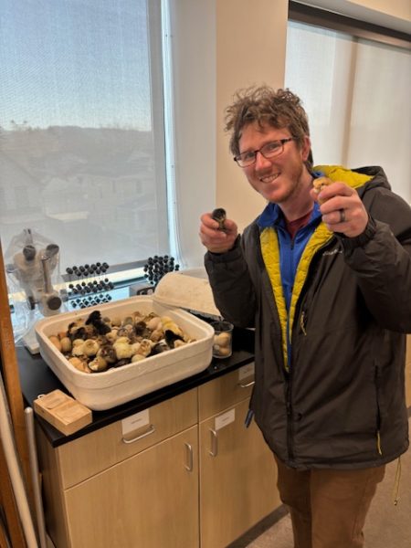 Mr. Reigstad and the latest hatchlings