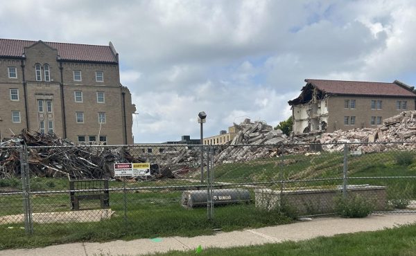 Demolition of Lourdes Hall in the fall of 2025