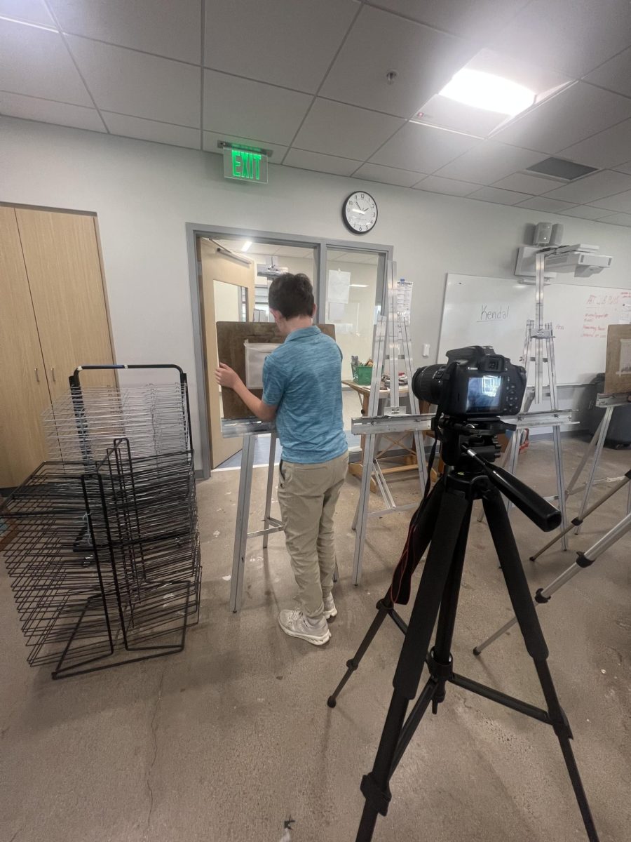 Hunter Schroeder (Grade 9) working hard in his animation class!