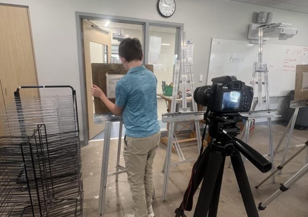 Hunter Schroeder (Grade 9) working hard in his animation class!